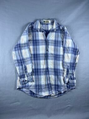 Vintage BCI Clothing Shirt Mens M Blue White Button Up Plaid Classic Preppy
